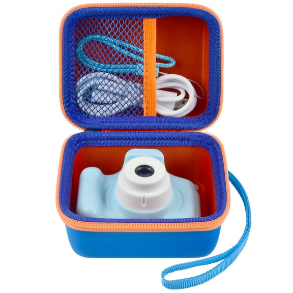 Kids Camera Case for Desuccus for PROGRACE for GKTZ for Dylanto for HANGRUI Digital Camera Storage Box Holder for Cable Accessory-Bag Only(Deep Blue)