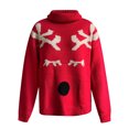 thumbnail image 4 of Lovskoo Merry Christmas Sweaters for Women 2023 Trendy Long Sleeve Pullove Round-Neck Casual Sweater Tops Red, 4 of 5