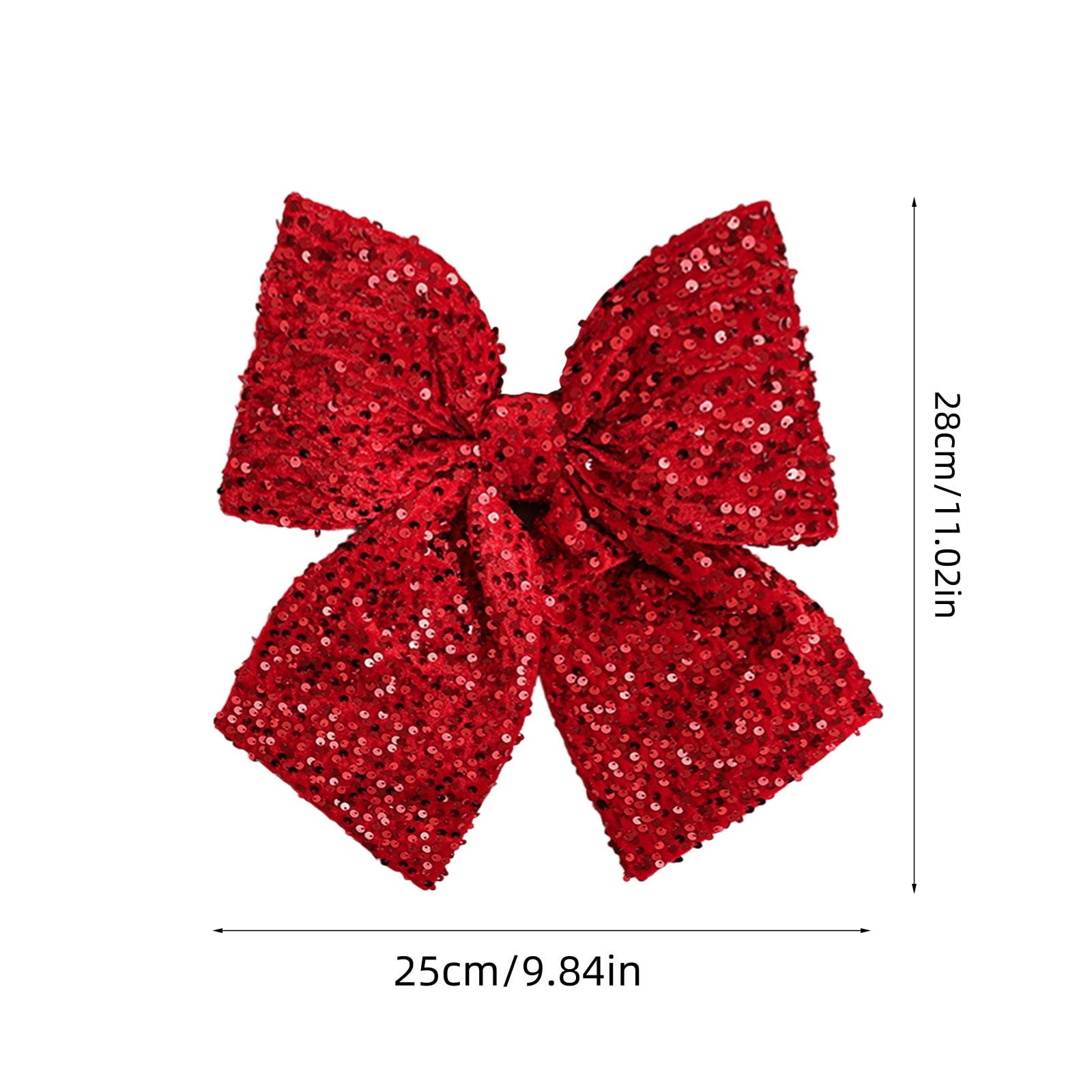 4 PCS Christmas Bow 11x10 Inches Premium Velvet Ribbon with Sequins Glitter Decoration for Christmas Tree Wedding Gift Box Party Decor Multiple Size Options Available
