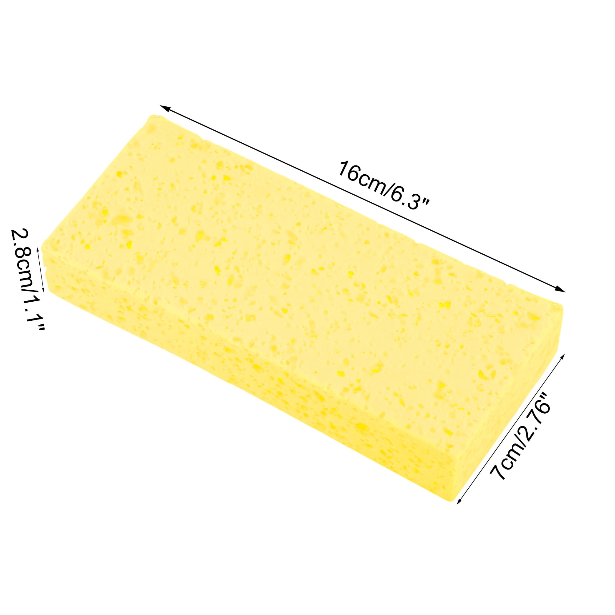 Unique Bargains Honeycombs Rectangular Bath Sponge Body Scrubber 1 Pc Yellow