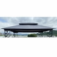 thumbnail image 3 of Spaco 13x10 Ft Patio Double Roof Gazebo Replacement Canopy Top Fabric,Outdoor Replacement Canopy Top Double Tier Gazebo Roof Cover，Gray, 3 of 6