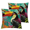 thumbnail image 2 of Jiayy Home Decor Pillow Cases Tropical Parrot Toucan with Leaves and Hibiscus Flowers,Standard Throw Cushion Cover for Bed Couch Sofa Office Decor 2 pcs, 2 of 6