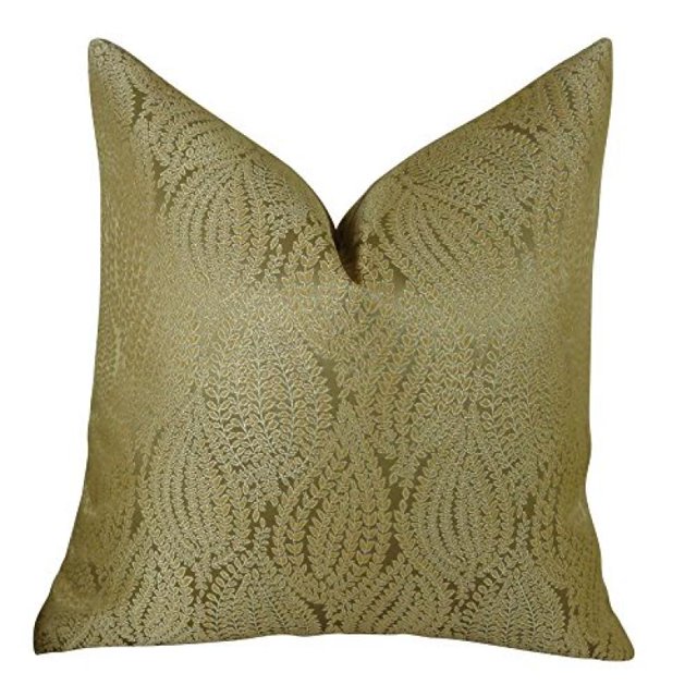 Plutus Coussin Fait Main en Forme de Feuille, (Double Face 12 Pouces x 25 Pouces)