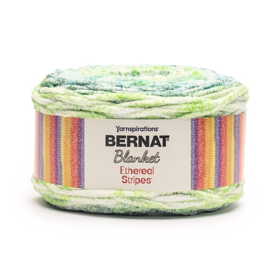 Bernat Blanket Ethereal Stripes, Forest Walk, 10.5oz(300g), Super Bulky , Polyester