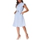 thumbnail image 4 of VESTIDOS DE CAMISA A RAYAS CASUAL DE MANGA FLUIDA CON CUELLO PARA MUJER INSPIRE CHIC CON CINTURÓN XL AZUL, 4 of 5