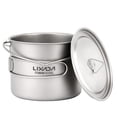 thumbnail image 2 of Outdoor Cup Lixada 750ml / 900ml / 1100ml Olla de titanio liviana con spork plegable para acampar al Lixada Outdoor Cup, 2 of 7