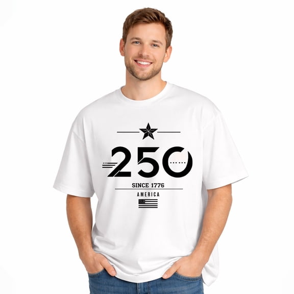 usa 250 minimal Patriotic American 250th Anniversary Commemorative T-shirt 1776–2026 Adult T-shirt, Soft Pure Cotton Short Sleeve Independence Day Graphic T-shirt