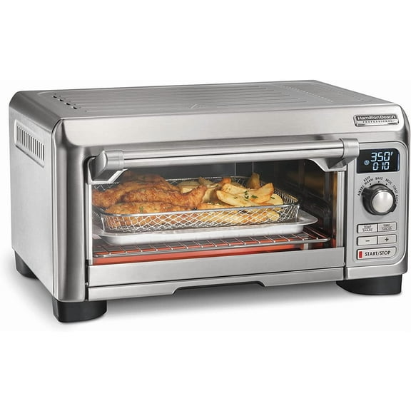 Unbranded Professional Sure-Crisp Digital Air Fryer Toaster Oven Combo with 6-in-1 Functionality, 1500 Watts, 10-inch Pizza / 4 Slice Capacity, Stainless Steel (31241)