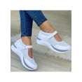 thumbnail image 5 of SIMANLAN Women's Fashion Low Top Wedge Shoe Running Lightweight Casual Sneakers Ladies Comfortable Round Toe Mary Jane Sneaker White 9, 5 of 5