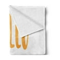 thumbnail image 2 of Hello Gorgeous Soft Flannel Fleece Throw Blanket, Brush Lettering Hello Gorgeous Words on White Background, Cozy Plush for Indoor and Outdoor Use, 50" x 60", White and Apricot, by Ambesonne, 2 of 5