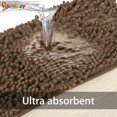 thumbnail image 4 of 15" X 23" Non-Slip Bathroom Rug Shag Shower Mat Machine-Washable Bath Mats with Water Absorbent Soft Microfibers Carpet "Brown", 4 of 7