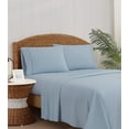 thumbnail image 3 of Oceanfront Resort Solid Percale Light Blue 5 Piece Split King Sheet Set, Solid Color Themed, Embroidered Hem, Oeko-TEX Certified Confidence, 3 of 5