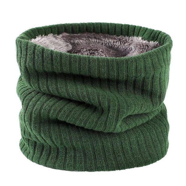 Zhuge Polaina de cuello tejida de invierno para hombre y mujer, bufanda resistente al viento, color verde