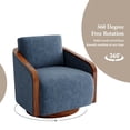 thumbnail image 2 of UIXE Swivel Accent Chairs Set of 2, Chenille Barrel Club Chair Upholstered Armchair for Living Room, Contemporary Arm Chair Bedroom Reading Seat Nook Single Sofa with Back Pillow - Navy, 2 of 6