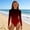 Red, variant on Eltusu Girls One Pieces Swimsuits, Fashion Bathing Long Sleeve Sun Protection Swimwear Rashguard Blue Size 10-12T