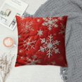 thumbnail image 2 of GOSMITH  Christmas Decorative Throw Pillow Covers, Soft Faux Fur Pillow Cases Covers with Silver Snowflake Glitter Printed Cute Pillowcases for Couch Sofa Bed Girls Room, Red, 2 of 5