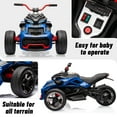 thumbnail image 4 of EastVita 12V 3 Wheeler Ride on ATV Electric Motorcycle, Battery Powered Electric Vehicle w/LED Lights, High & Low Speed, Horn, Music, USB, Treaded Tires, Ride on Car, 4 of 9