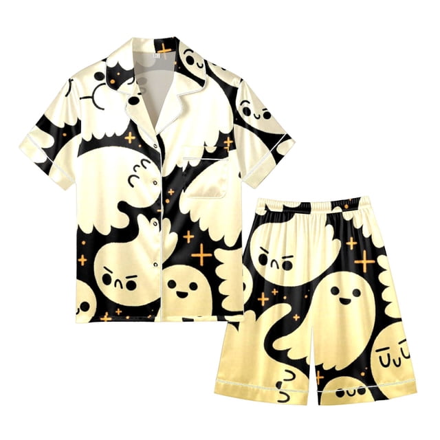 Ensemble de Pyjama à Manches Courtes Imprimé Mode Halloween pour Hommes