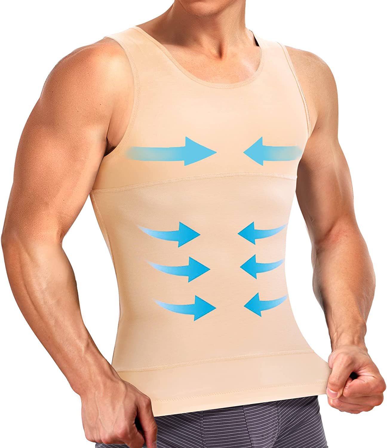 familie programma pols Molutan Men's Compression Shirts Slimming Body Shaper Tank Top Workout Vest  Tummy Tuck Shapewear Tight Undershirt - Walmart.com