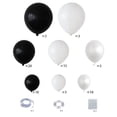 thumbnail image 4 of Kit de globos, 74 unidades, látex, blanco y negro, para fiestas y festivales, 4 of 4