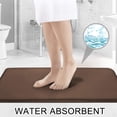 thumbnail image 3 of Juego de alfombras de baño FEELSO de espuma viscoelástica de 3 piezas, color marrón, 3 of 7
