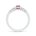 thumbnail image 2 of Angara Natural 1 Ct. Ruby with Diamond Vintage Inspired Ring in 14K White Gold for Women (Ring Size: 3), 2 of 9