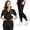 Black, variant on VIAOLI Women's Scrubs Set - V-Neck Top & Elastic Waist Pants for Nurses & Doctors, Multiple Colors