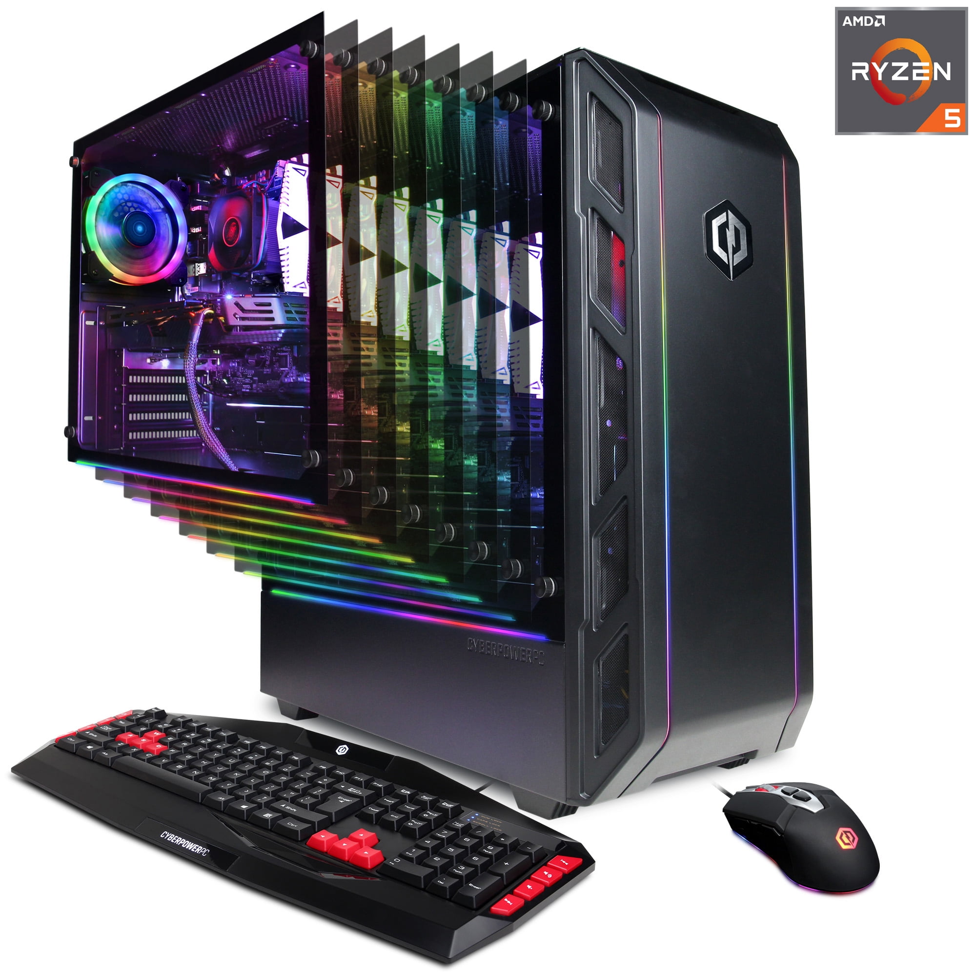 CYBERPOWERPC Master GMA2888W w/ AMD Ryzen 5 3600 3.6GHz, AMD Radeon RX 580 4GB, 8GB Memory, 480GB SSD, WiFi and Windows 10 Home 64 bit Gaming PC Walmart.com