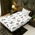 thumbnail image 2 of Manfei Aquatic Bird Pattern Fitted Sheet Full,Farmhouse Cabin Bed Set,3pcs,1 Fitted Sheet and 2 Pillowcases, 2 of 6