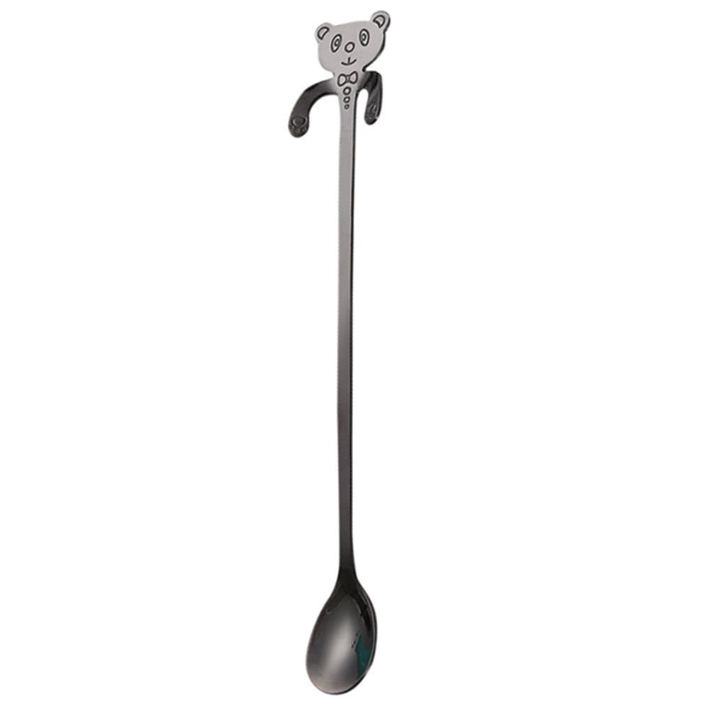 Steel Spoon Long Handle Spoons Flatware Coffee Drinking Tools Kitchen Gadget L 