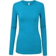 thumbnail image 2 of Kaylee_xo Women’s Round Neck Long Sleeve Solid Basic Slim Fit Cute Stretchy Tee Shirt Top, 2 of 2