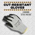 thumbnail image 2 of MMBM Cut-Resistant Gloves 2XL, Nitrile Palm, A3 Level, Grey/Black, 24 Pairs, Reusable, 2 of 6