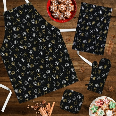 

Ashton Whimsical Holiday Pattern Kitchen Linens Set ( 4 Piece ) Fade Resistant