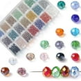 thumbnail image 3 of MesaSe 1200Pcs Faceted Rondelle Beads 6mm Crystal Glass Beads AB Color Plated Bicone Faceted Glass Beads for Bracelet Necklace Jewelry Making Set DIY Craft Projects (24 Mixed, 3 of 6