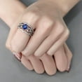 thumbnail image 3 of Rings for Women Silver 316L Stainless Steel DA272 - Spinel in London Blue, 3 of 7