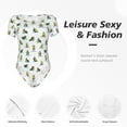 thumbnail image 4 of Saiise Mignon Motif Avocat Yoga Combinaison à Manches Courtes pour Femmes Col Rond Pyjama Justaucorps Extensible avec Fermeture à Pression-TG, 4 of 7
