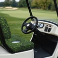 thumbnail image 6 of Pzuqiu Green Leafy Golf-Themed Seat Cover Set - Breathable Stretch-Fit Golf Cart Accessories | Compatible with EZGO, Club Car & Yamaha 2-Seater Carts, 6 of 9