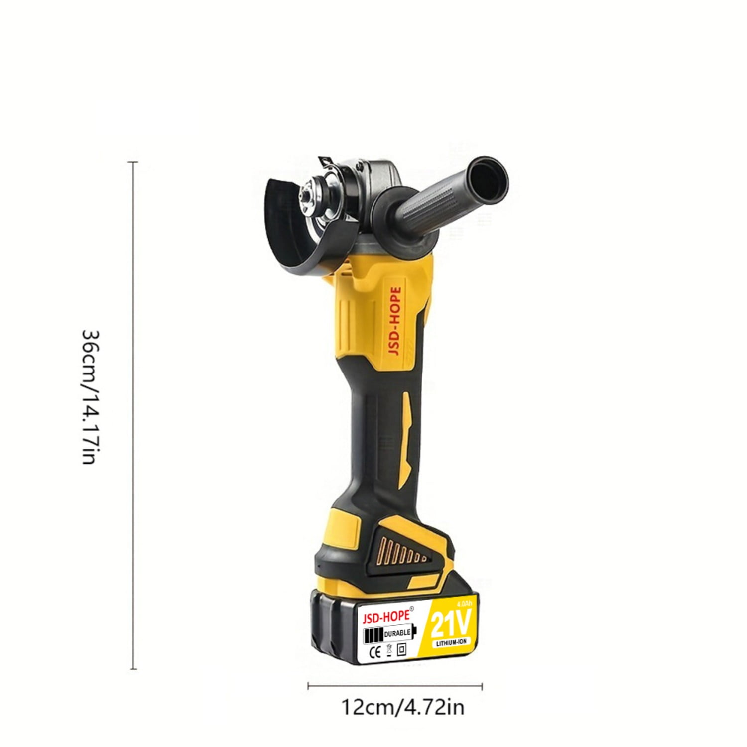 Yellow Brushless Cordless Angle Grinder, High-Power Lithium-ion Grinding and Polishing Tool