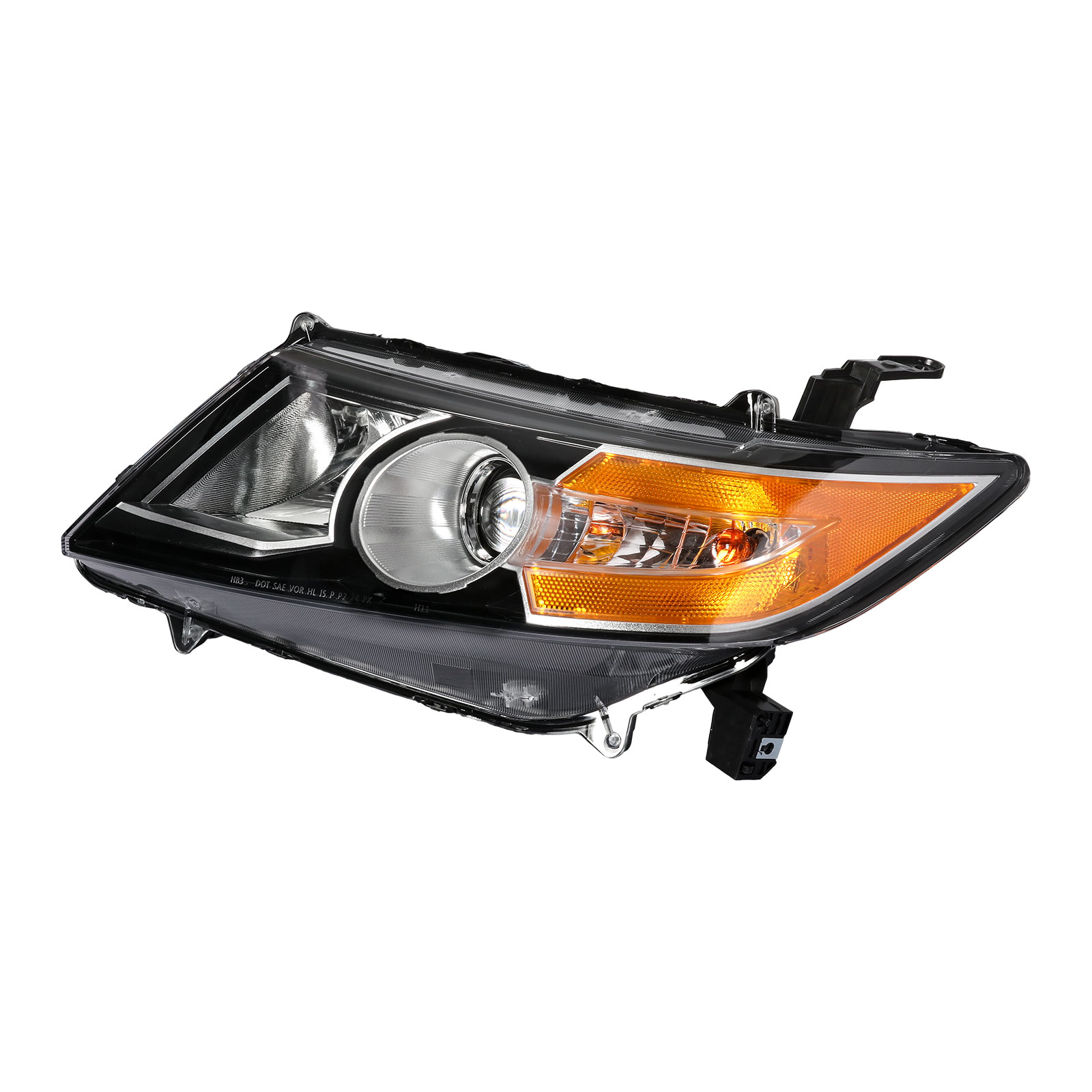 HOUGEET Headlight Fit for 2011-2013 Honda Odyssey EX/EX-L/LX Left Drive Side Halogen With bulb(s)(Black&Chrome)