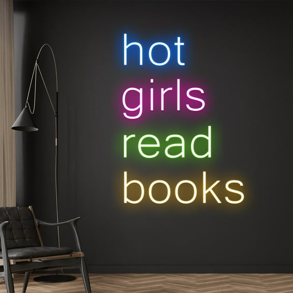 Handmadetneonsign Custom Hot Girl Read Books Neon Sign, Girl Reading Book Neon Light, Bookworm LED