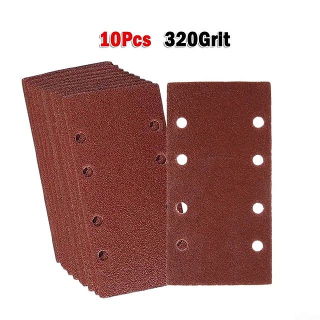 10Pcs 93x185mm Square Sandpaper 8-hole Hook Loop Flocking Abrasive Polishing