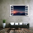 thumbnail image 4 of Window View of Morning Sunrise Canvs Art Fake Open Window Wall Art Morning Sunrise Framed Painting For Livingroom Office Bedroom Ready to Hang, 4 of 6