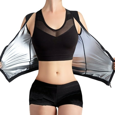 

MEGAWHEELS Sauna Suit Waist Trainer Sweat Vest With Zipper for Women
