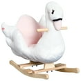 thumbnail image 1 of Qaba Soft Warm Kids Rocking Horse Child Plush Ride On Toy Swan Style Playtime with Lullaby Song White, 1 of 10