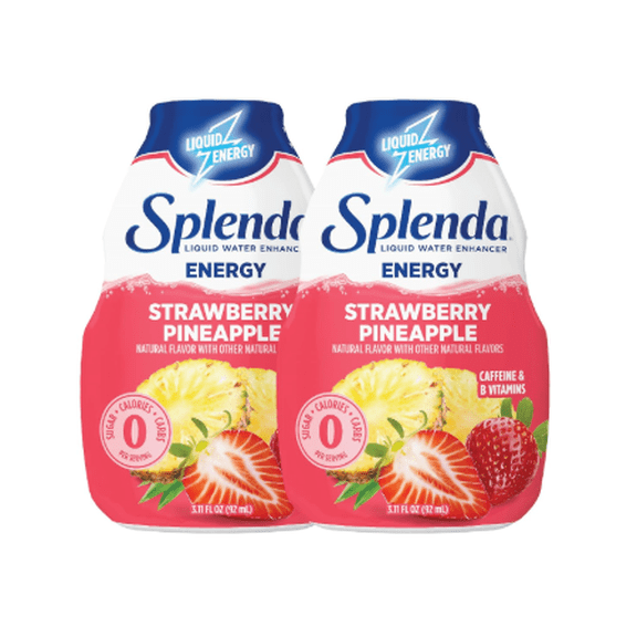 SPLENDA Energy Liquid Water Enhancer Drops, Sugar Free, Zero Calorie, Natural Flavor, Concentrated Drink Mix, 3.11 Fl Oz Each Bottle (Strawberry Pineapple, 2 Pack)