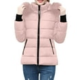 thumbnail image 4 of Stichou Down Coats for Women with Hood Thicken Warm Puffer Jacket with Faux Fur Hood Heavyweight Jackets Winter Coat Pockets Pink XL, 4 of 4