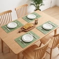 thumbnail image 3 of Placemats Set of 4 Waterproof Placemats for Kitchen Dining Table Decor Heat Resistant  Table Mat Malachite Green 17.7x11.8inch, 3 of 6