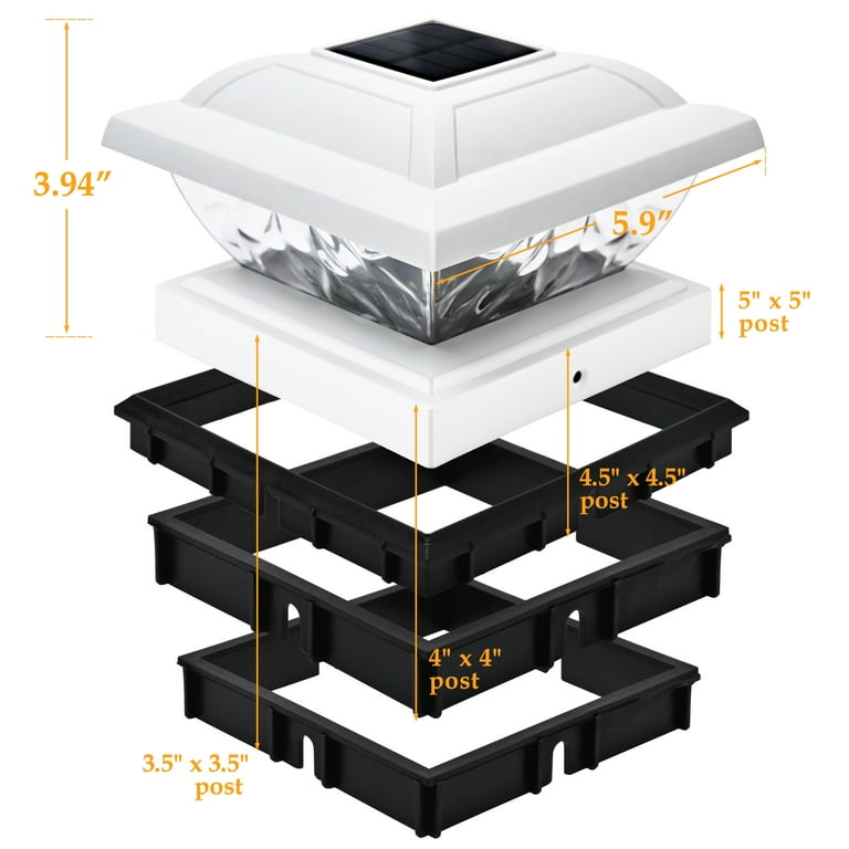 Gigalumi Solar Post Cap Lights, Warm White, 8-Pack, 10 Lumens photo 2