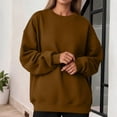 thumbnail image 6 of Garbnen Crew Neck Sweatshirt for Women Fleece Lined Women Long Sleeve Shirt Casual Fall Winter Warm Oversized Fashion Pullover Shirts for Women XL, 6 of 7