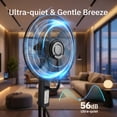 thumbnail image 4 of Ktaxon 18 inch Household Floor Standing Mist Fan with 5L Detachable Water Tank, LED Display, PP Body, Copper Motor, Black, Ventilation and Humidification, Touch Control + Remote Control, 4 of 11